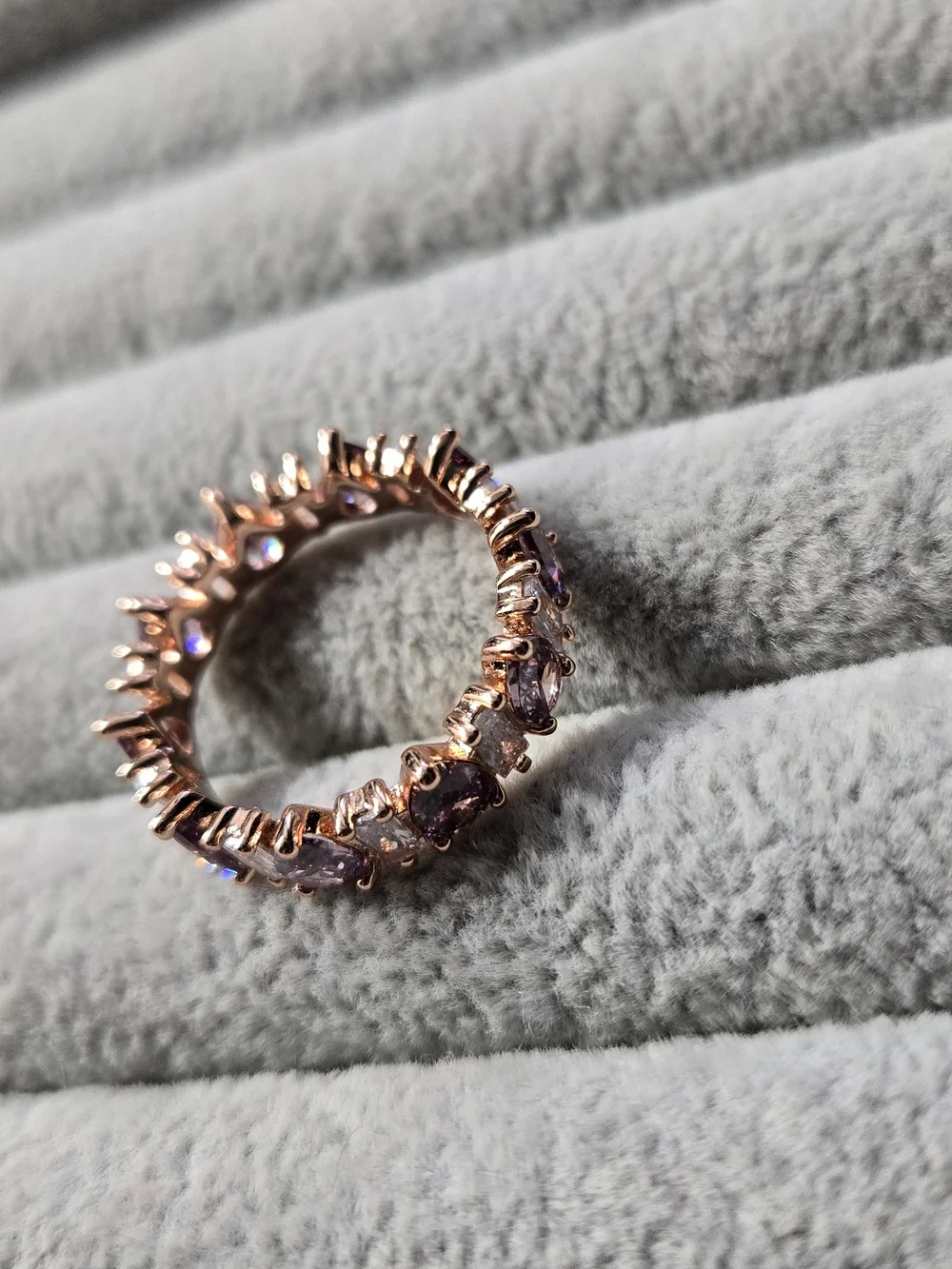 Size 8 Bomb Party OG “The Band Of Bands” Amethyst Rose Gold Plated Ring